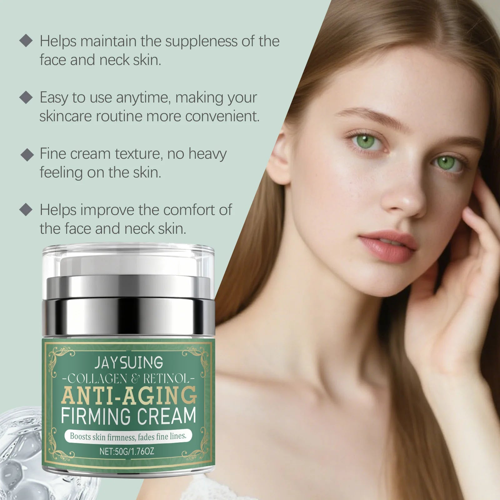Retinol Centella Firming Cream Lift Facial Contour Tighten Neck Skin Fade Fine Lines Moisturize Lasting Brighten Face Neck Cream Oasis Select