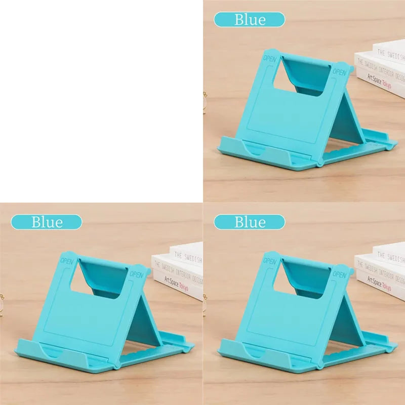 1/2/3/4pcs Table Phone Holder Folding Bracket Adjustable Desktop Stand Universal Phone Tablet Stand For IPad IPhone Samsung Oasis Select 3pcs Blue