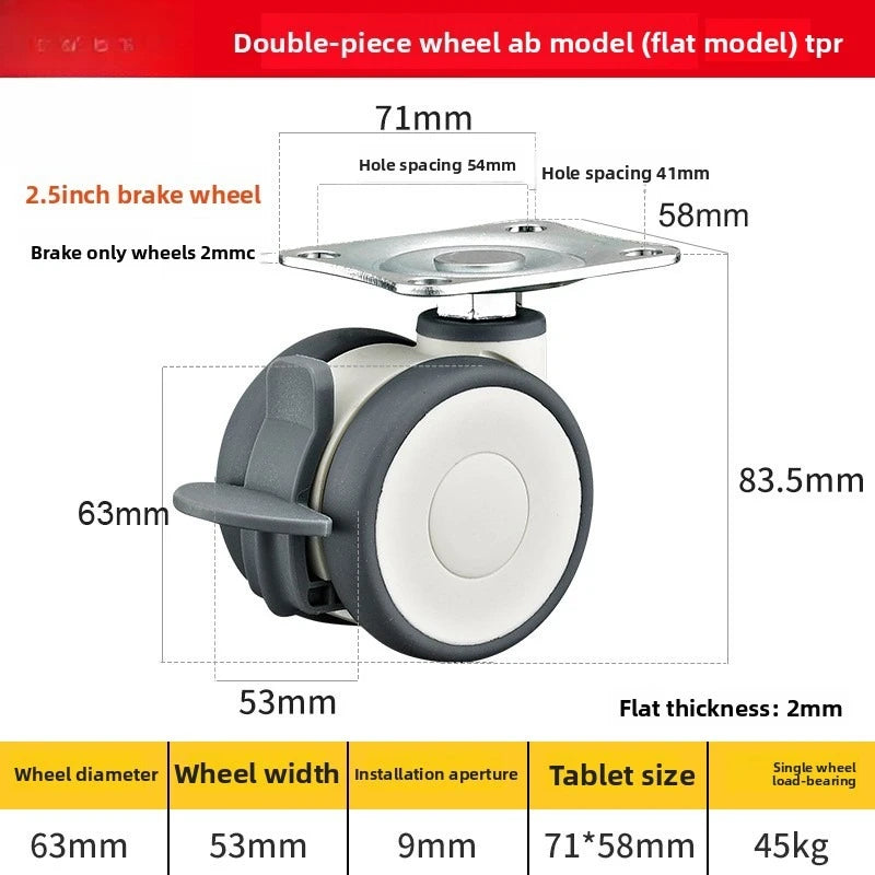 4pcs 1.5 Inch Flat Casters Right-Angle Wire Teeth Planter With Furniture Plastic Casters Office Activities Cabinet Wheels Oasis Select 4pcs 2.5inch 3