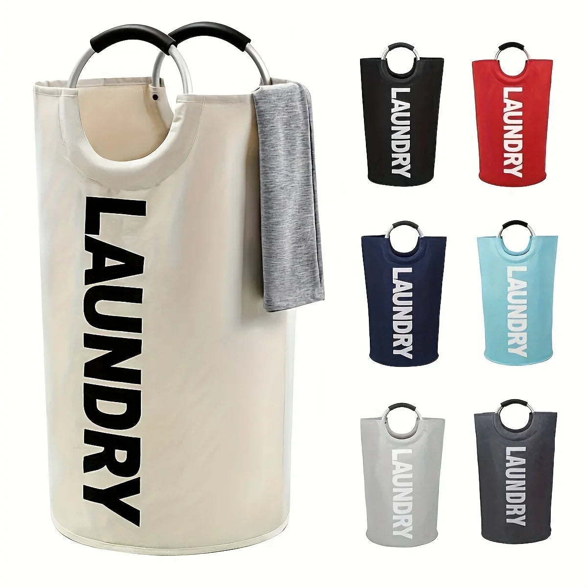 Extra-Large Waterproof Laundry Basket with Padded Handle - Foldable, Multi-Purpose Storage for Bathroom, Laundry Room, Balcony Oasis Select