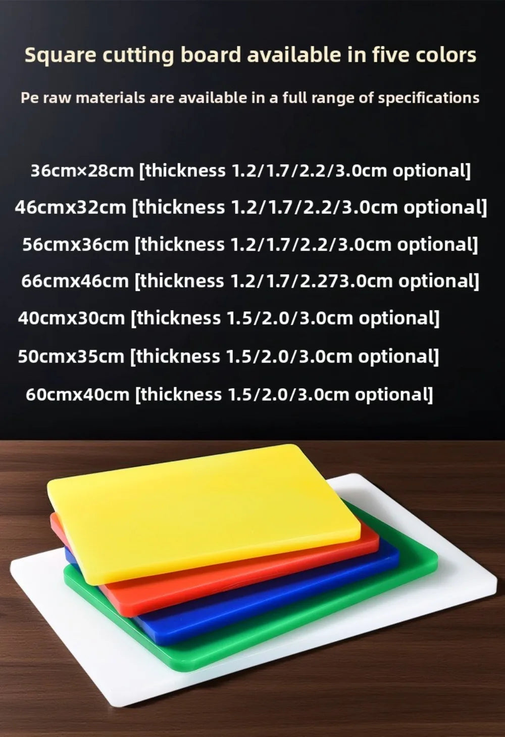 HDPE Plastic Cutting Board Antibacterial Double Sided Vegetable Cutting Board Cut Vegetables Meat Cooking Tools Oasis Select