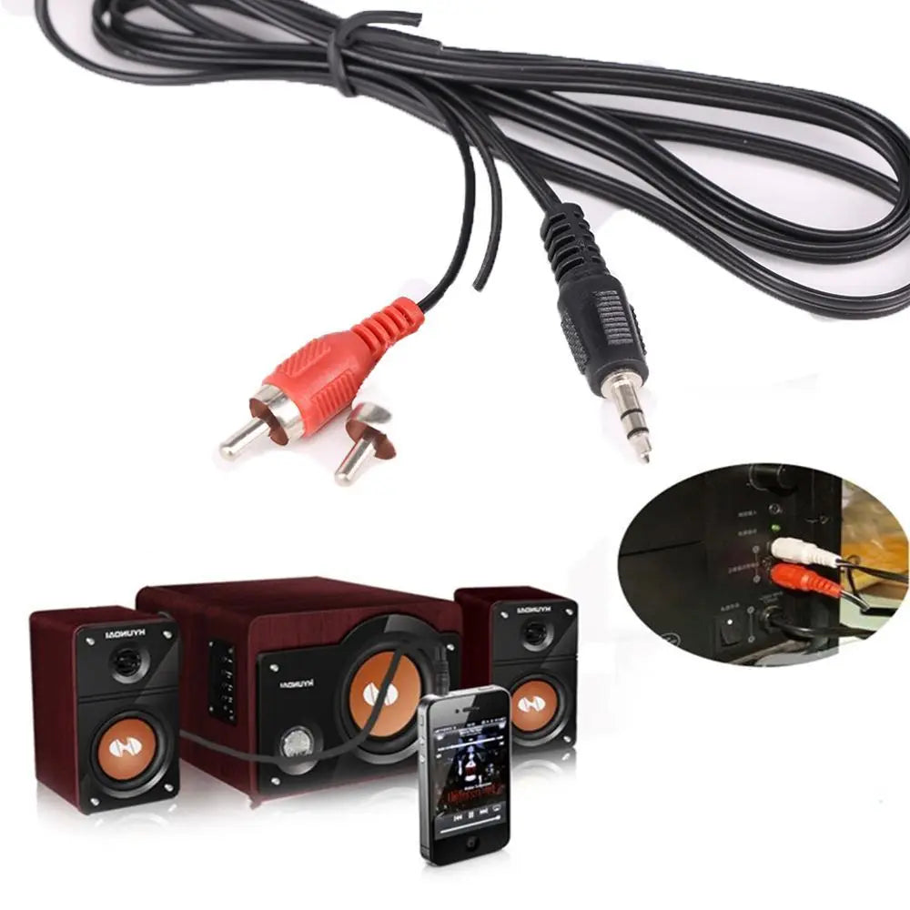 Mp3 7AIY Mp4 Player Speaker Mobile 3.5mm jack TO Stereo 3.5mm to 2 RCA Audio Line Cable Oasis Select