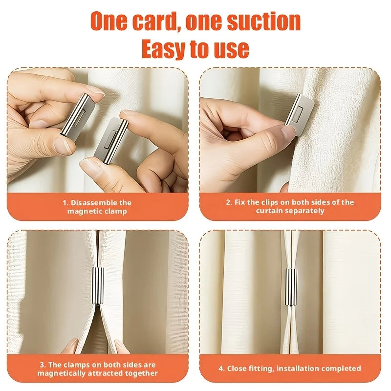 1 Pair/3 Pairs of Magnetic Curtain Shading Buckles, Magnetic Curtain Closure Fixing Buckles, Curtain Clips Oasis Select
