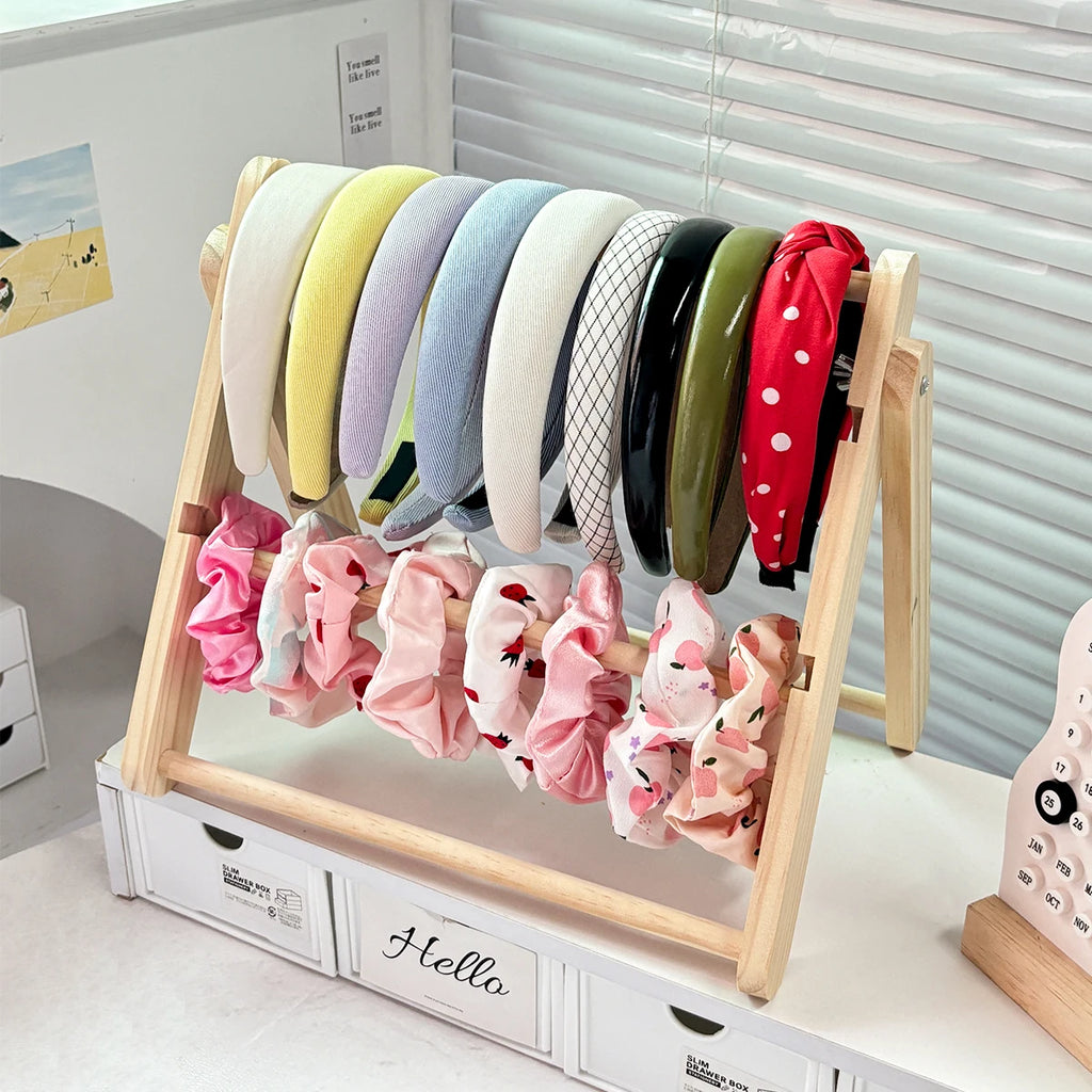 Solid wood multi-layer bracelet storage rack, necklace and ankle chain trapezoidal display rack, large capacity organizing rack Oasis Select