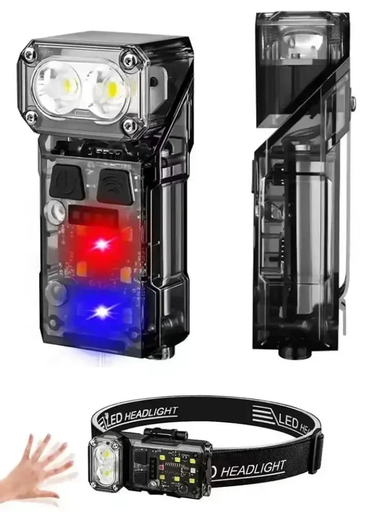 Multi-function Portable Mini Keychain Light Led High Bright Flashlight Dual Light Source Outdoor Camping Fishing Tool Head Lamp Oasis Select