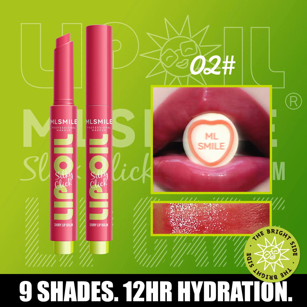 MLSMILE Mirror Gloss Lip Balm Oil – Long Lasting, 9 Shades