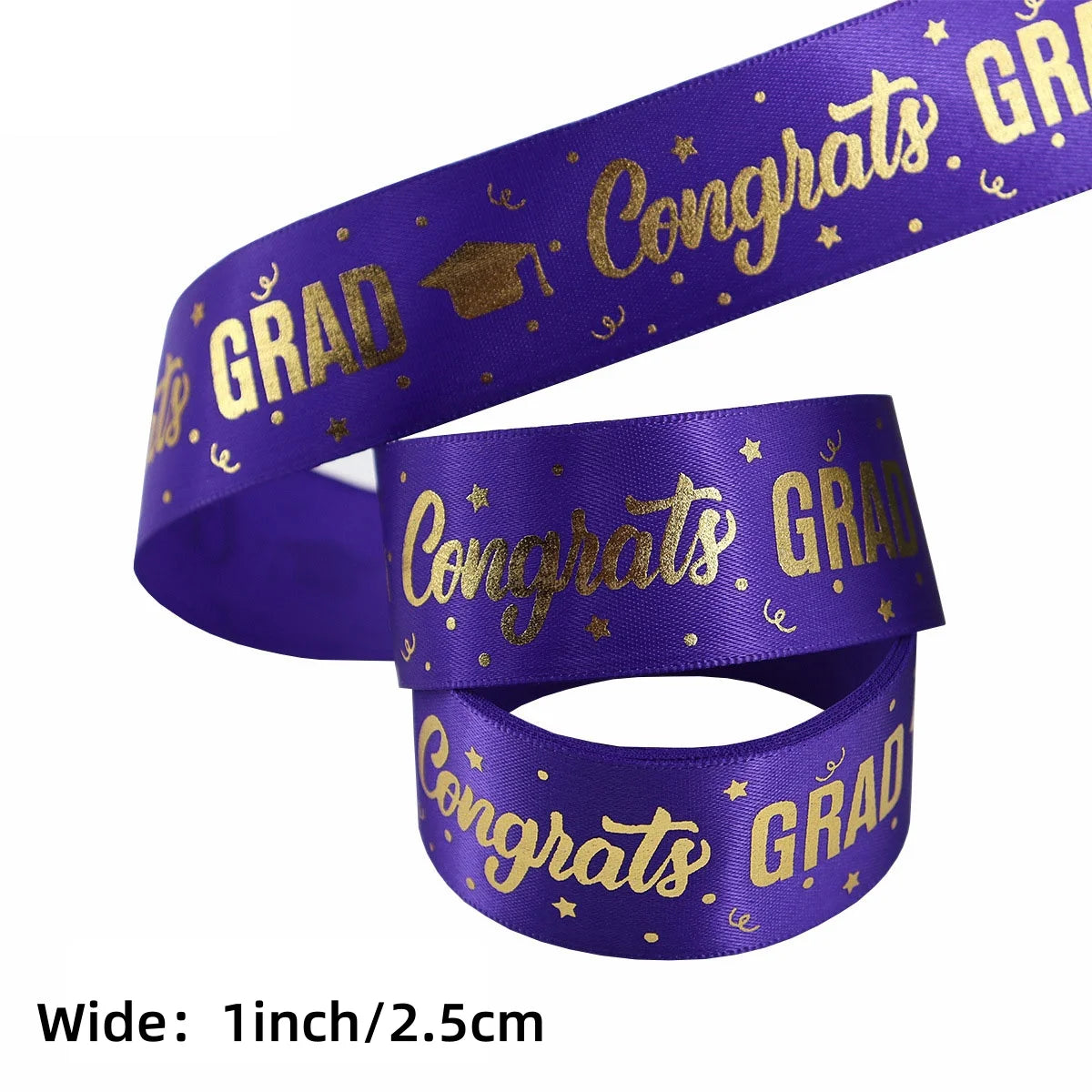 1 Roll，5 Yards Graduation Gift Packaging Ribbon,Decoration Party DlY Bow Ribbon, Graduation Ceremony CampusParty Supplies Oasis Select PURPLE