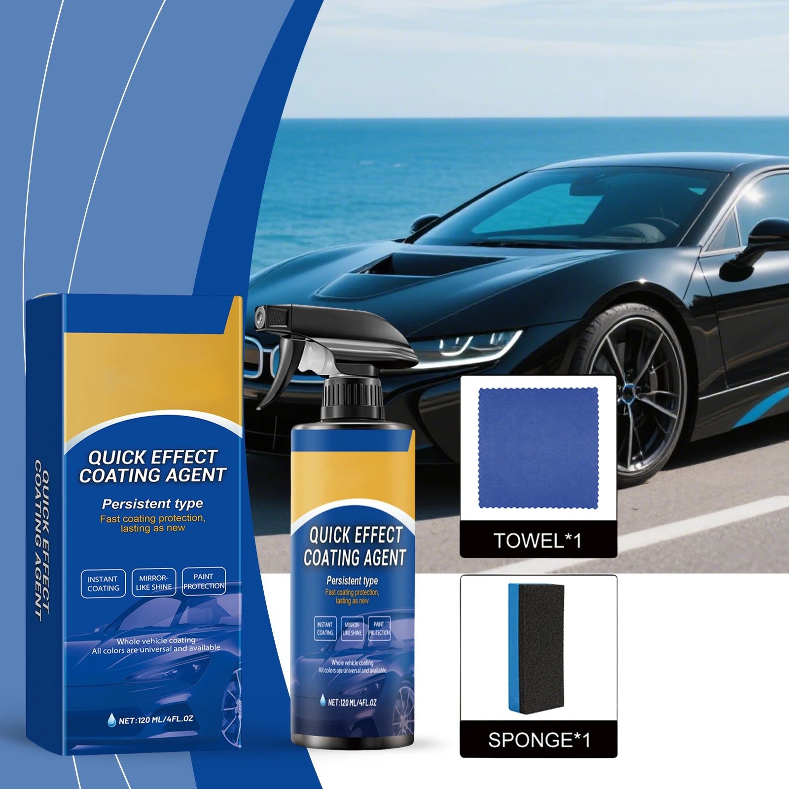 Automobile Coating Agent Quick-Dry Coating Hydrophobic Protection Polishing Maintenance Renewal Agent Accessories Car Care Spray Oasis Select