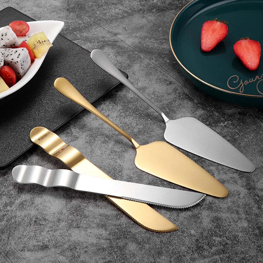 8-Pc Rose Gold Stainless Steel Wedding Cake Knife Set Cake Knife Set Oasis Select