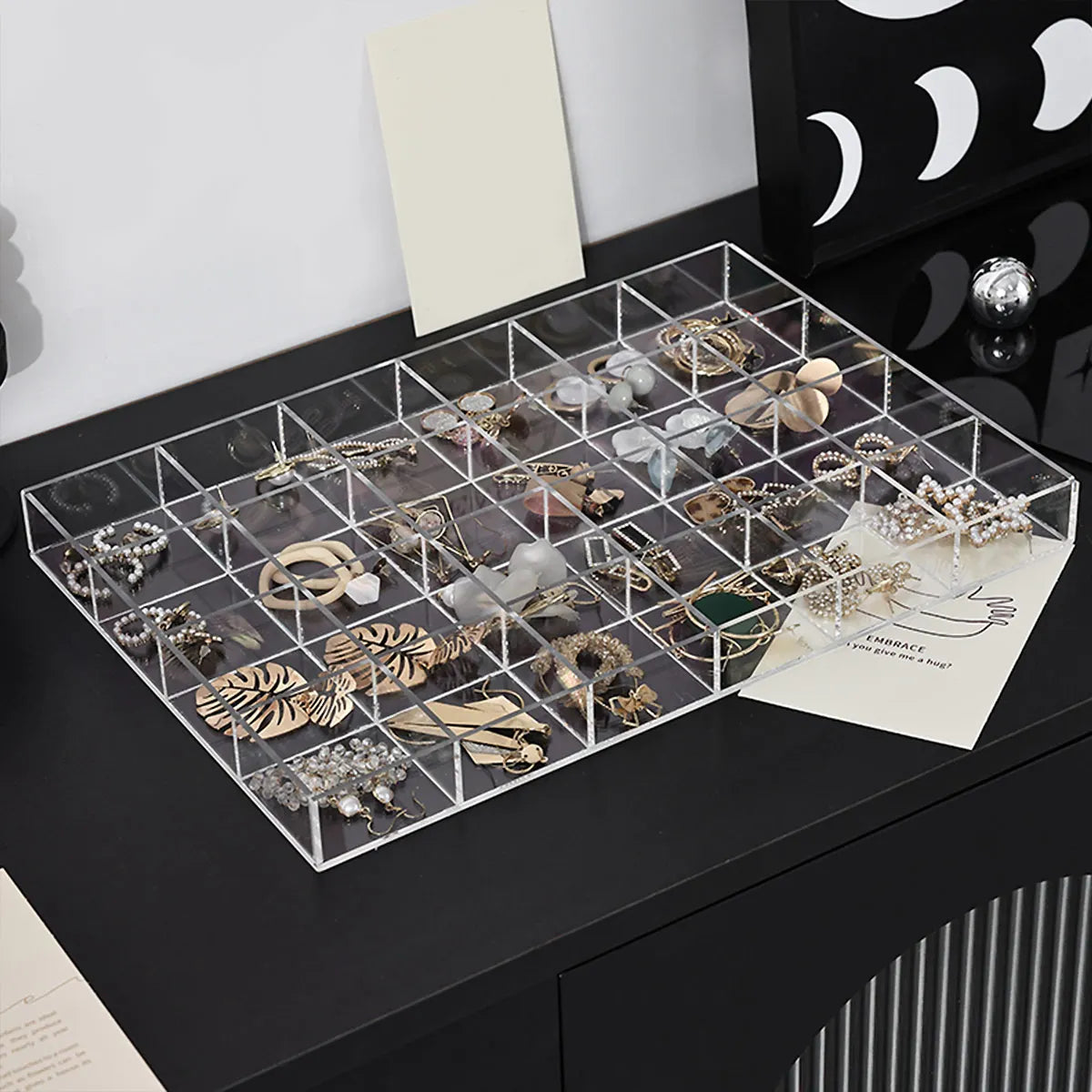 Transparent plastic jewelry storage box, jewelry tray, nail art, jewelry, rings, necklaces and other jewelry storage boxes Oasis Select