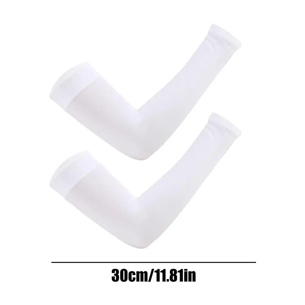 Arm Sleeves 1Pairs UV Arm Sun Sleeves Breathable Protection for Driving Sports Hiking Outdoor Summer Activities Sun Protection Oasis Select White