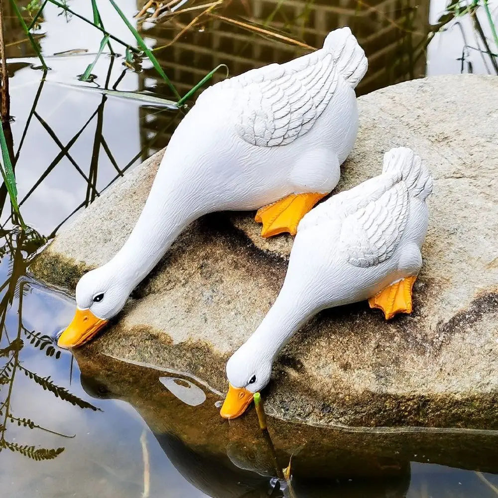 Pond Decorative Resin Duck Figurines Miniature Cute Garden Statues Simulated Exquisite Yard Ornament Outdoor Statue Oasis Select