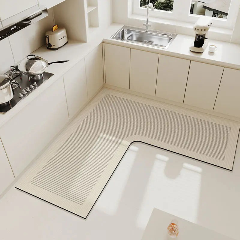 New L Shaped Simple Kitchen Mat Foot mats Long Area Rugs Crystal Velvet Carpet for Living Room Absorbent Foot Bedroom Doormat Oasis Select A 70x70x45cm