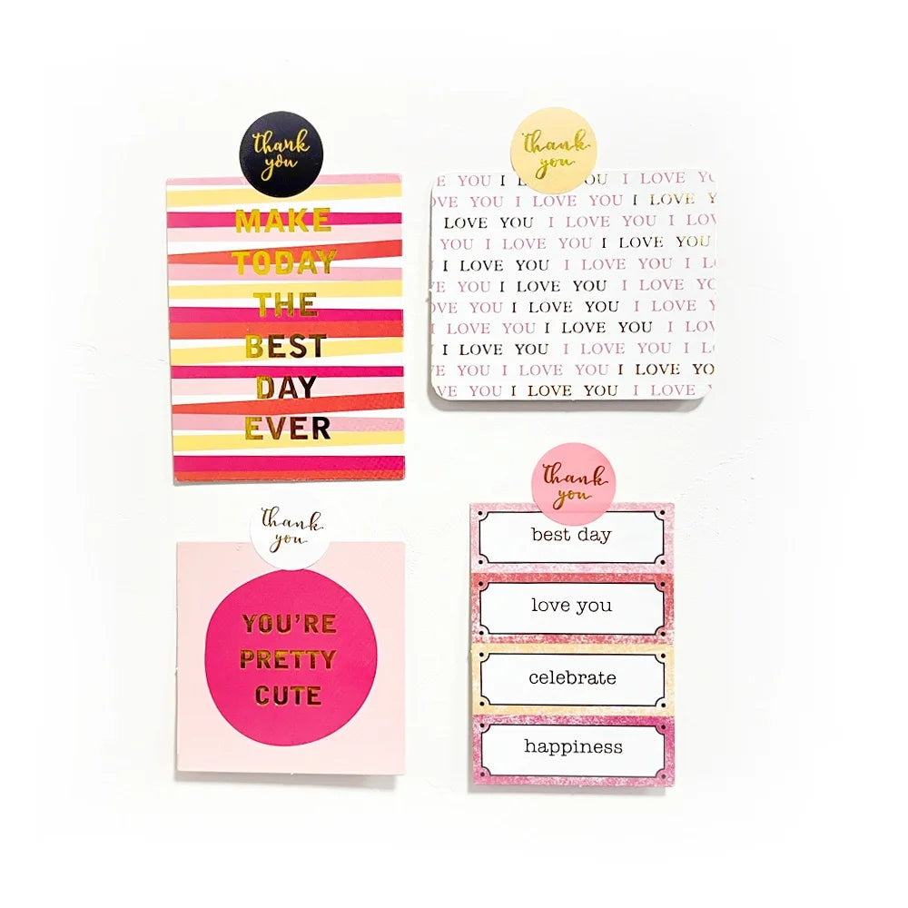 500 pcs/roll 1 inch hot stamping thank you stickers for gift wrapping, envelope sealing, corporate office supplies, Diy decorati Oasis Select