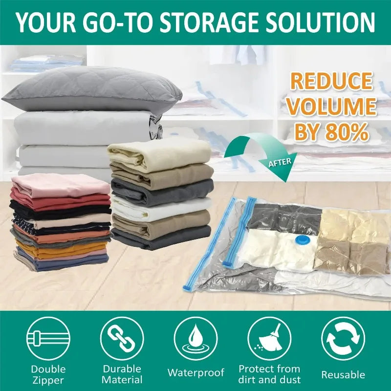 1pcs Vacuum Storage Bag for Clothing, Comforters, Blankets, Bedding Home Packing Organizers Not Include Pump Oasis Select