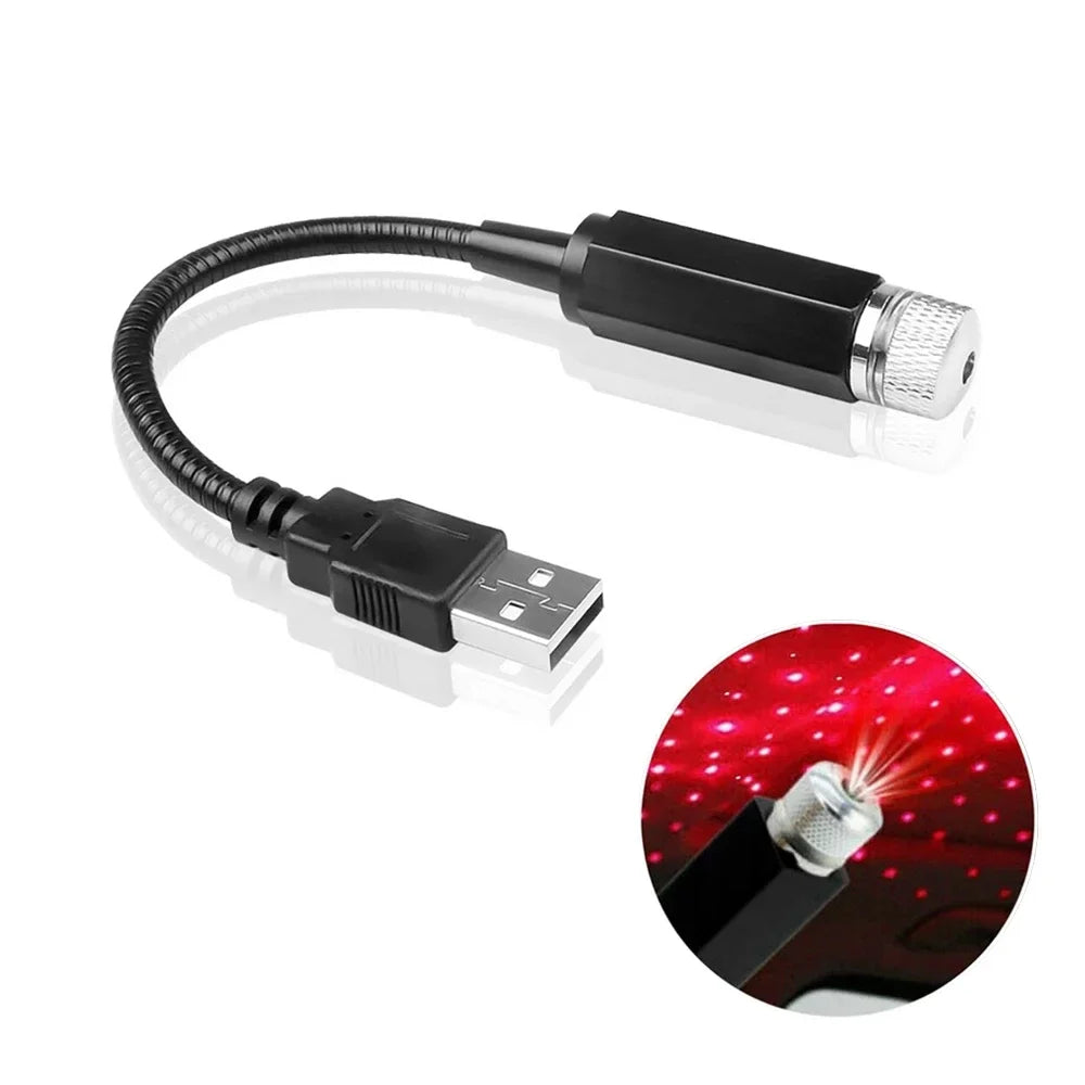 USB LED Galaxy Star Projector Night Light – Car & Room Decor Star Projector Lamp Oasis Select Red