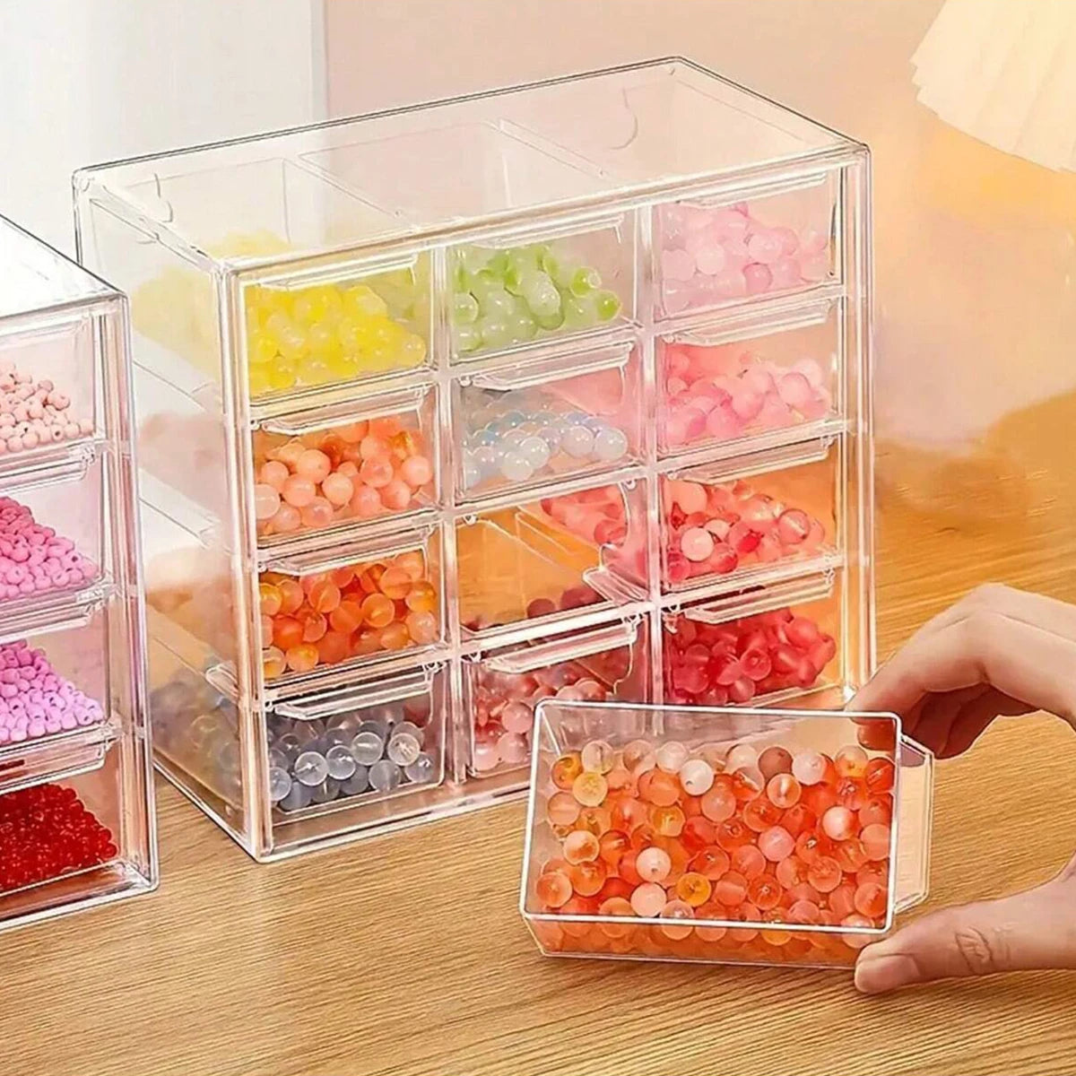 Acrylic Large Capacity Drawer Transparent Divided Beaded Storage Box DIY Handmade Jewelry Display Box Oasis Select