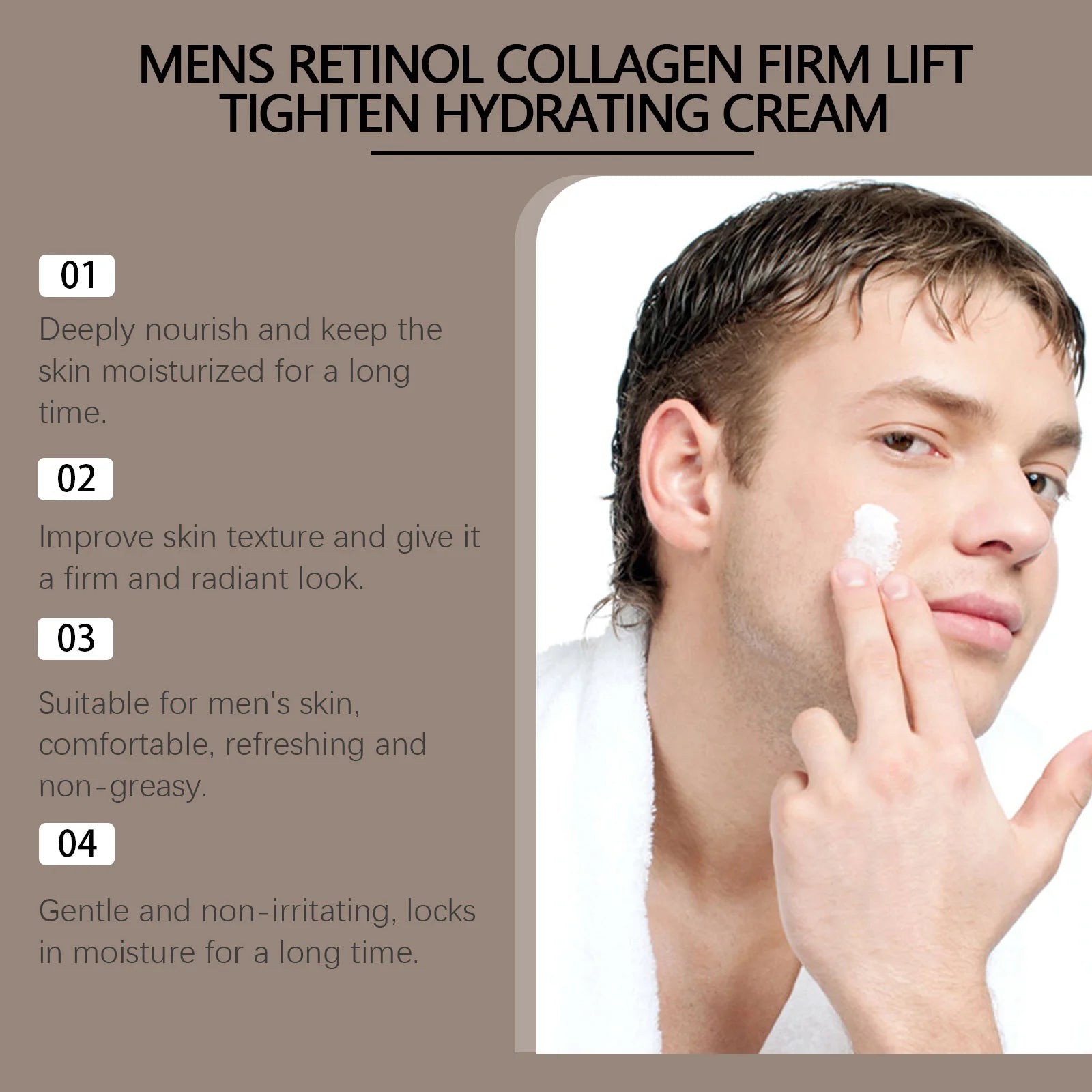 Men'S Retinol Collagen Moisturizer - Anti-Aging Face Cream To Help Reduce Fine Lines & Improve Skin Texture, Non-Greasy Formula Oasis Select