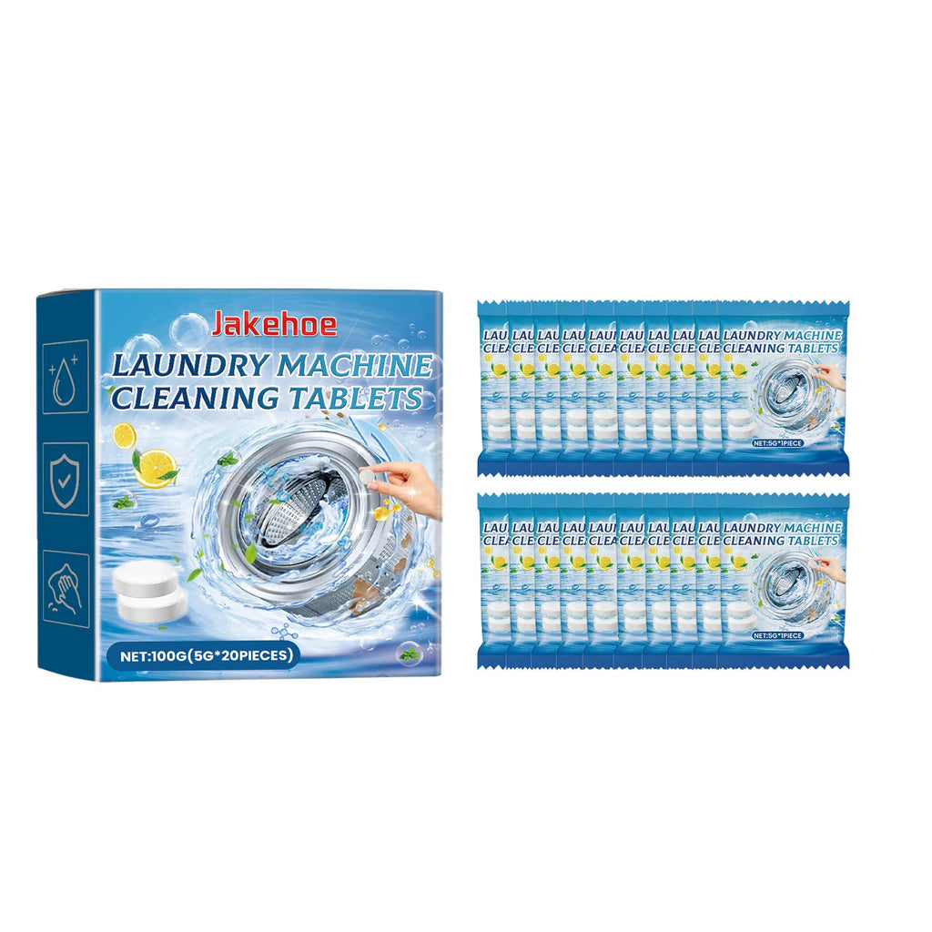 Jakehoe Laundry Machine Cleaning Tablets Deep Cleaning Remove Odor Long Lasting Effect Washing Machine Cleaner Tablets 20 Pieces Oasis Select 20pcs Boxed