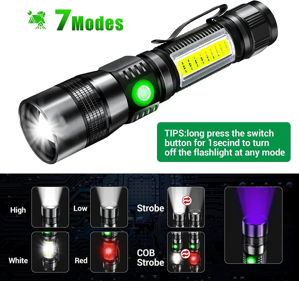 UV Light High Power Led Flashlight USB Rechargeable Camping Lantern Pets Urine Stains Black Light Led Ultraviolet Torch Lamp Oasis Select