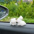 Kiss Face Rabbit Kitten Doll Car Decor Funny Resin Ducks Frogs Figurines Car Interior Dashboard Cute Car Accessories Oasis Select rabbit