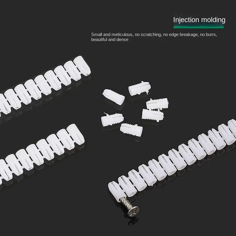 100PC/lot M4 M6 plastic Expansion Pipe Flat Head Self-Tapping Screw Nylon Tube bolt Wall Wood Hardware decoration Fasteners Oasis Select