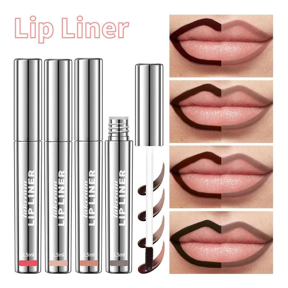 Waterproof Lip Liner Peel Off Tattoo Lipgloss Waterproof Long Lasting Matte Lip Tint Brown Contour Tear-off Lips Stain Cosmetic Oasis Select