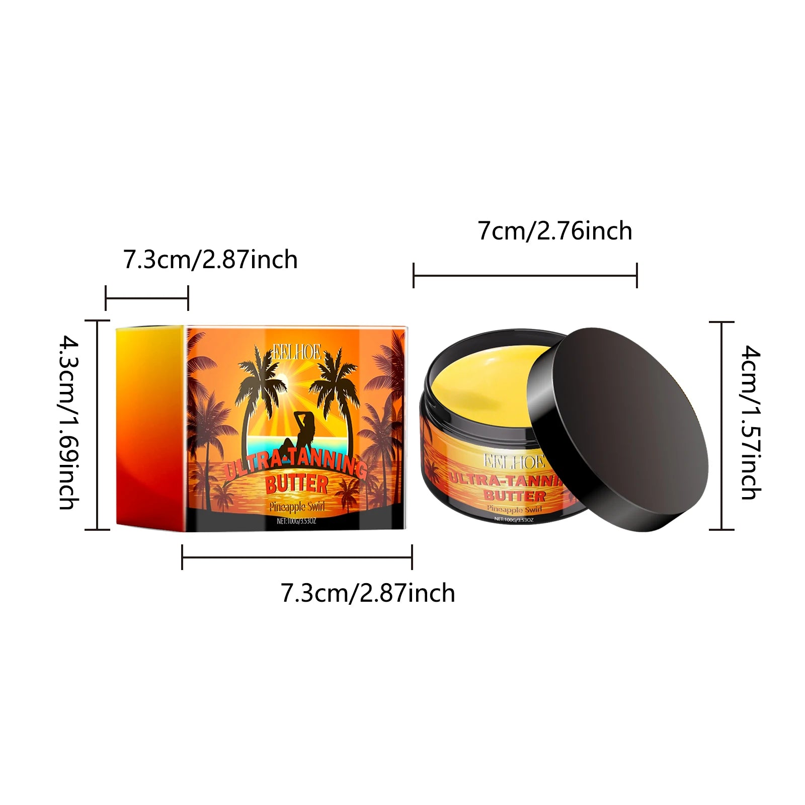 Ultra Tanning Butter Body Moisturizer Coconut Oil Hydrating Nourishing Soft Skin Natural Glow Non Greasy Fast Absorbing 100g Oasis Select
