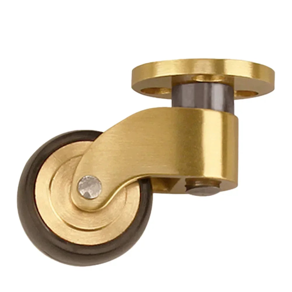 360 Degree Rotation Brass Casters Whisper-Quiet Operation Brushed Brass Finish Brass Wheels For Coffee Tables Caster Wheels Set Oasis Select