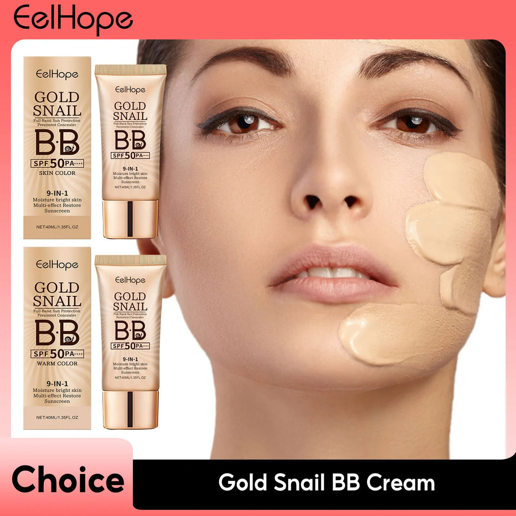 Gold Snail Sunscreen BB Cream SPF 50 Sun Block Makeup Moisturize Face Concealer Long-Lasting Isolation Lotion Concealer Cosmetic Oasis Select