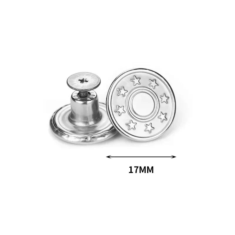 10/20/30Pcs Jeans Buttons Replacement No-Sew Removable Metal Buttons Snap Denim Button Repair For Jeans Clothing Supplies Oasis Select
