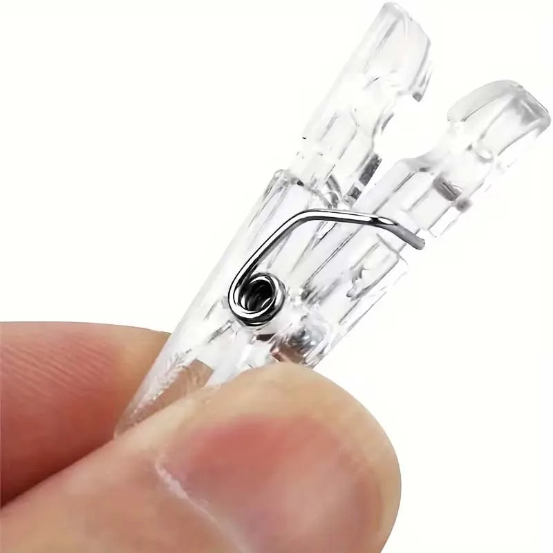 1Box 20pcs Portable Photo Clips Plastic Mini Spring Clear Clothes Pegs For Photo Paper Craft Clips Clothespin Party Oasis Select