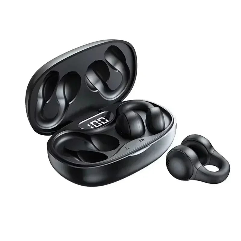 NEW X58 Wireless Earphones Noise Reduction Bluetooth LDE Power Display Earbuds in-Ear Headsets with Mic Touch Control Oasis Select black