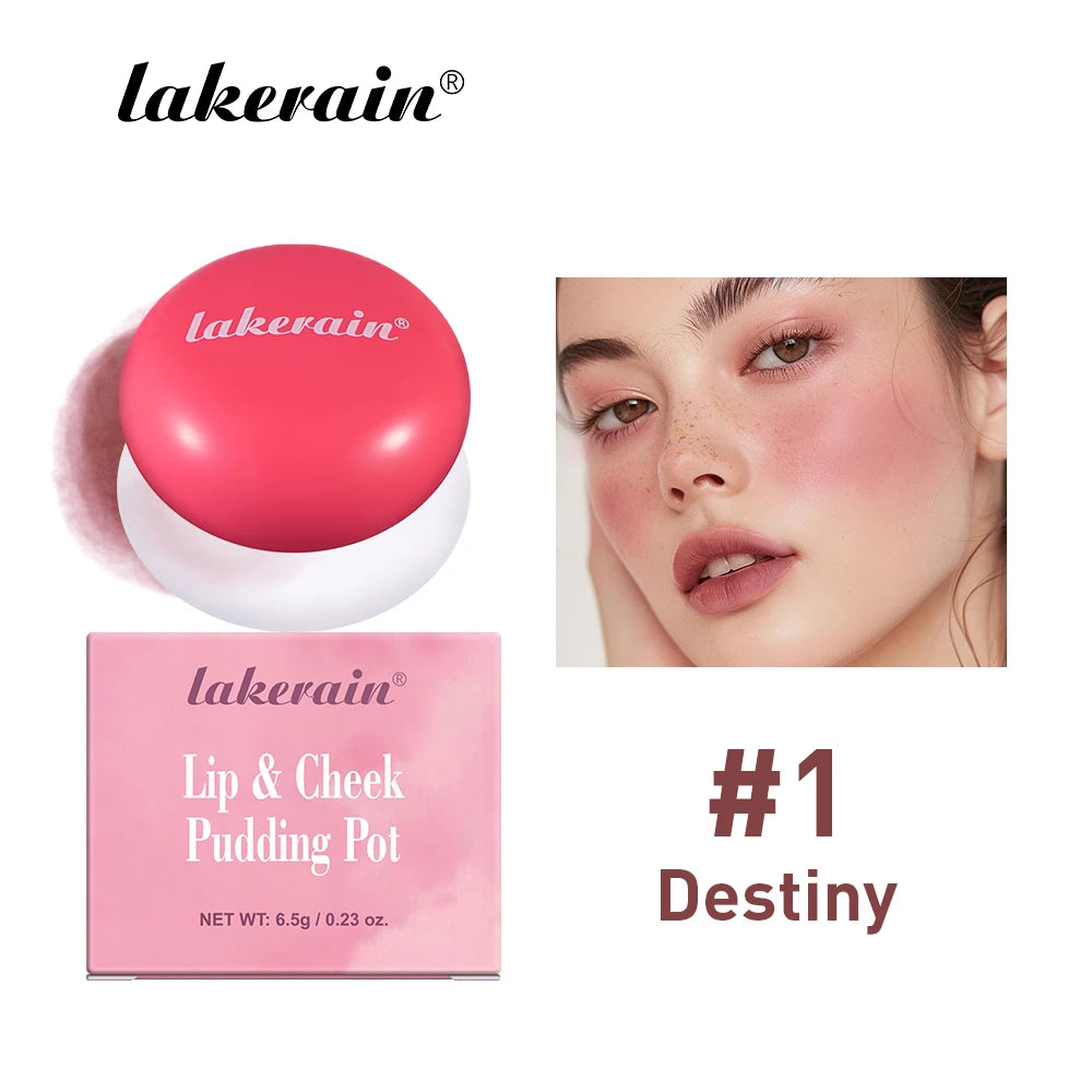 Blurry Pudding Pot Natural Lip & Cheek Blusher Waterproof High Color Matte Blurring Face Korean Makeup Multi-Use Soft Blush Oasis Select Color 1