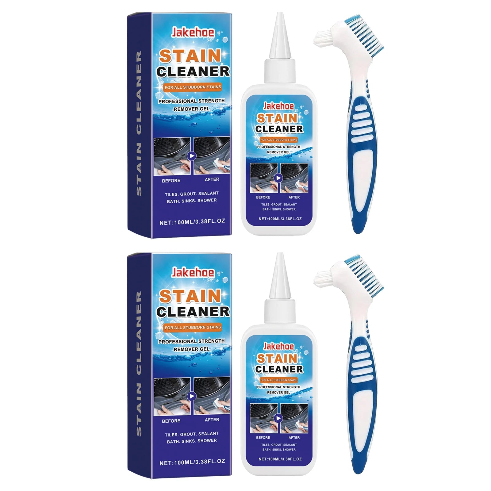 Grout Cleaner Gel for Tiles, Bathroom & Kitchen With Brush