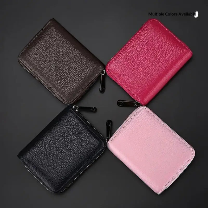 PU Leather Zipper Card Wallet – Multi-Slot Coin Purse Unisex