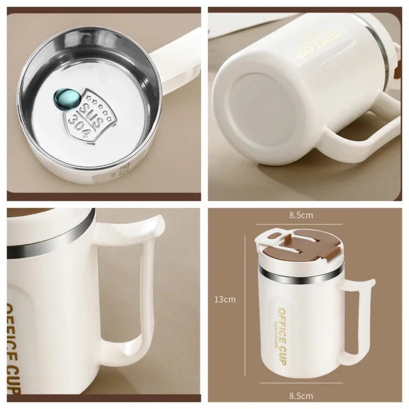 Coffee Cup Grey Creative Drinking Cup Portable Office Large Capacity Covered Milk Mug for Kitchen Travel Water Bottle Thermoses Oasis Select