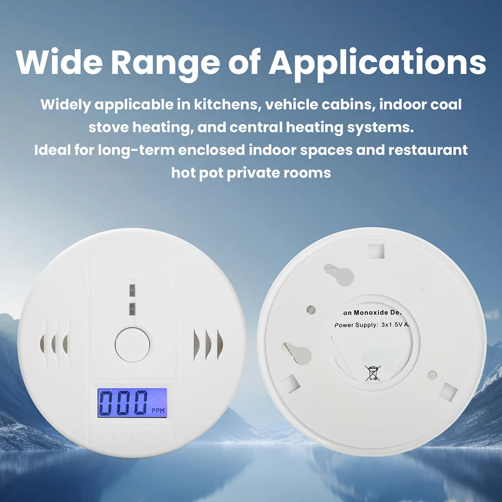 Carbon Monoxide Alarm Smoke Alarm Co Detector LCD Display Alarm Home Wireless Toxic Gas Leak Detector Fire Sound Alarm Oasis Select