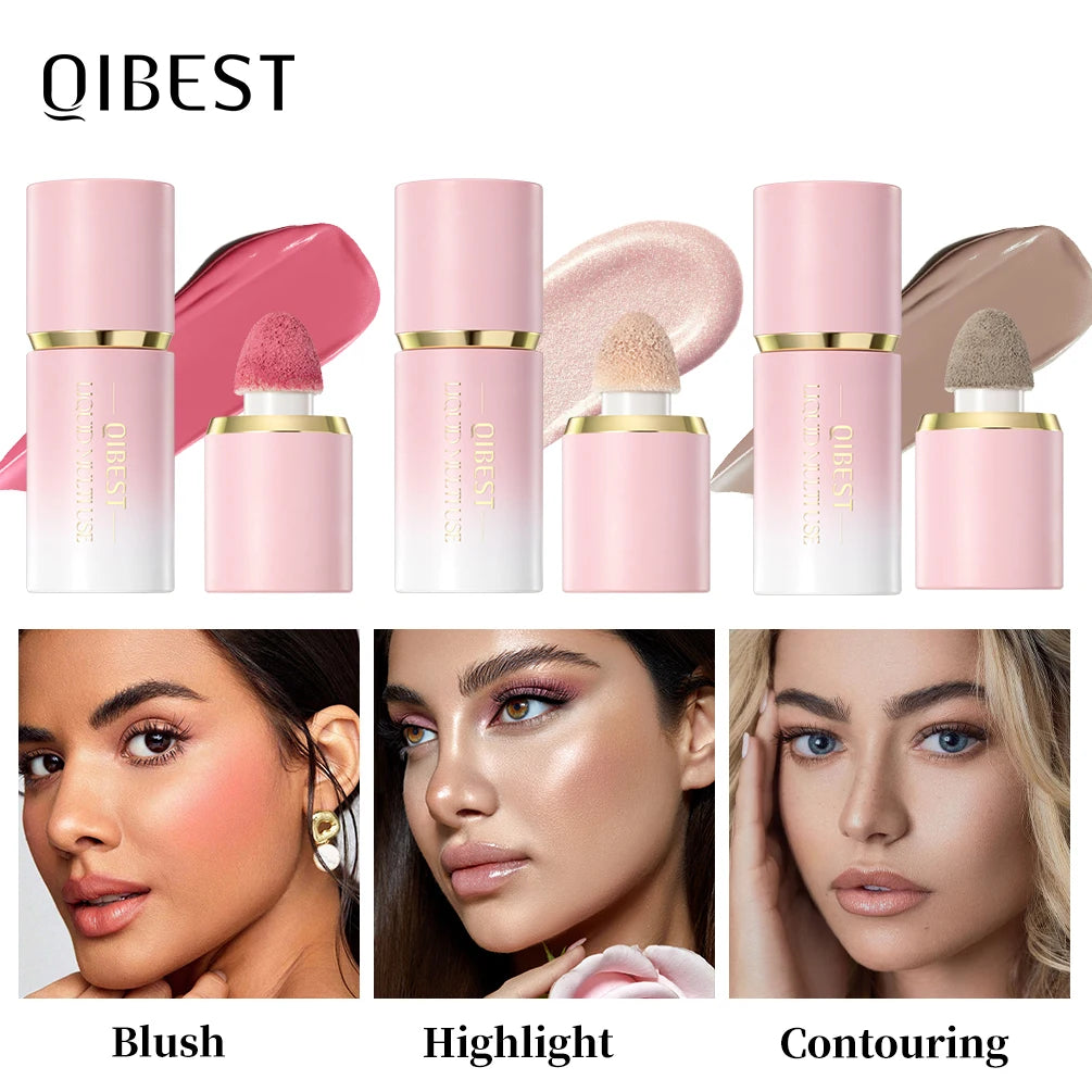 QiBest Liquid Blush Highlighter & Contour Stick – 6 Shades