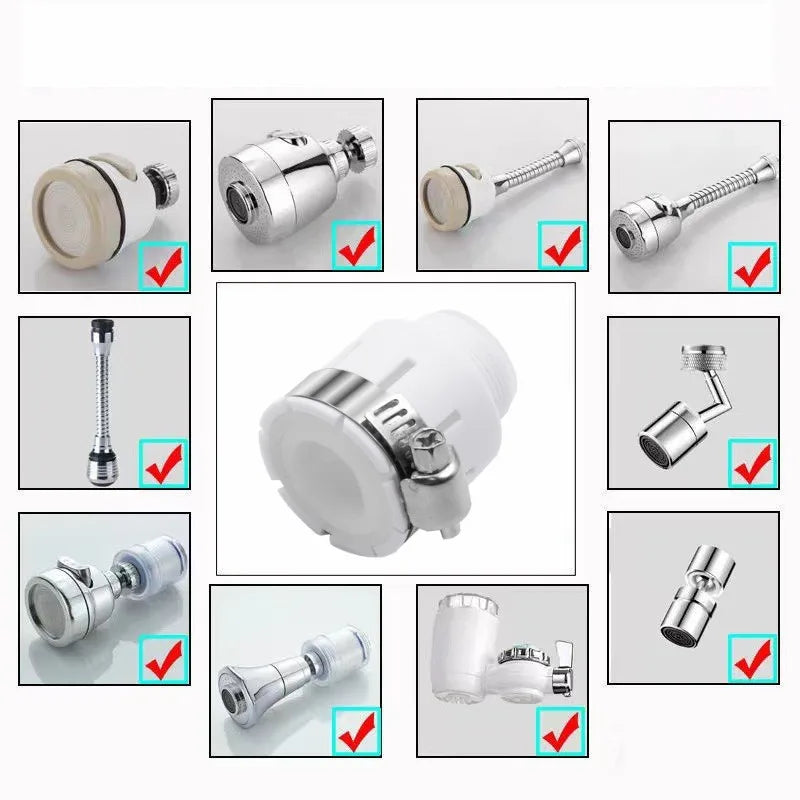 Universal Water Tap Faucet Adapter Shower Anti Splash Head Rotatable Bubbler Fittings Sink Faucet Extender Kitchen Accessories Oasis Select