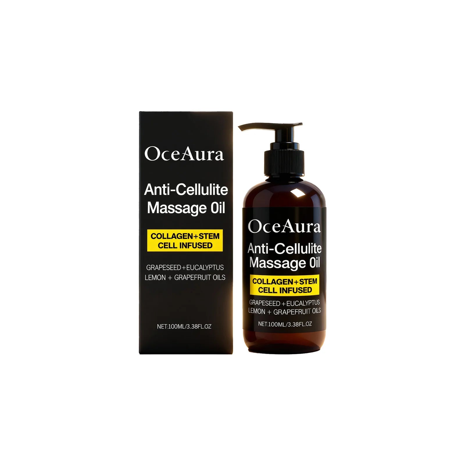 Anti Cellulite Massage Oil Infused Collagen Fat Burning Tightening Cellulite Improve Dry Smooth Moisturizing Body Essential Oil Oasis Select 100ml boxed