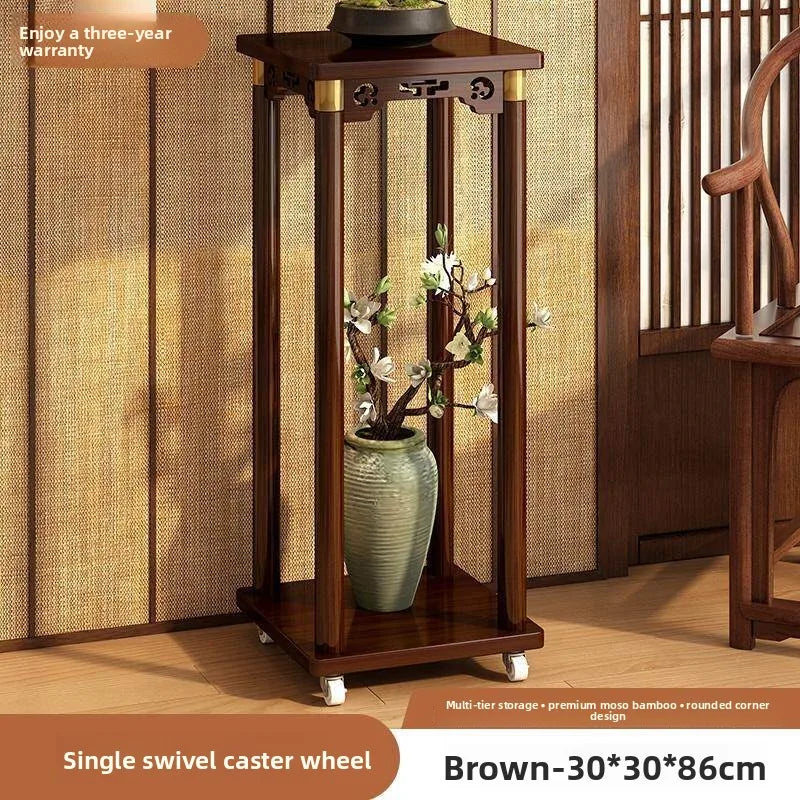 Flower table household living room multi-layer shelf entry door fish tank placed balcony outdoor movable plant flower pot rack Oasis Select Second floor E