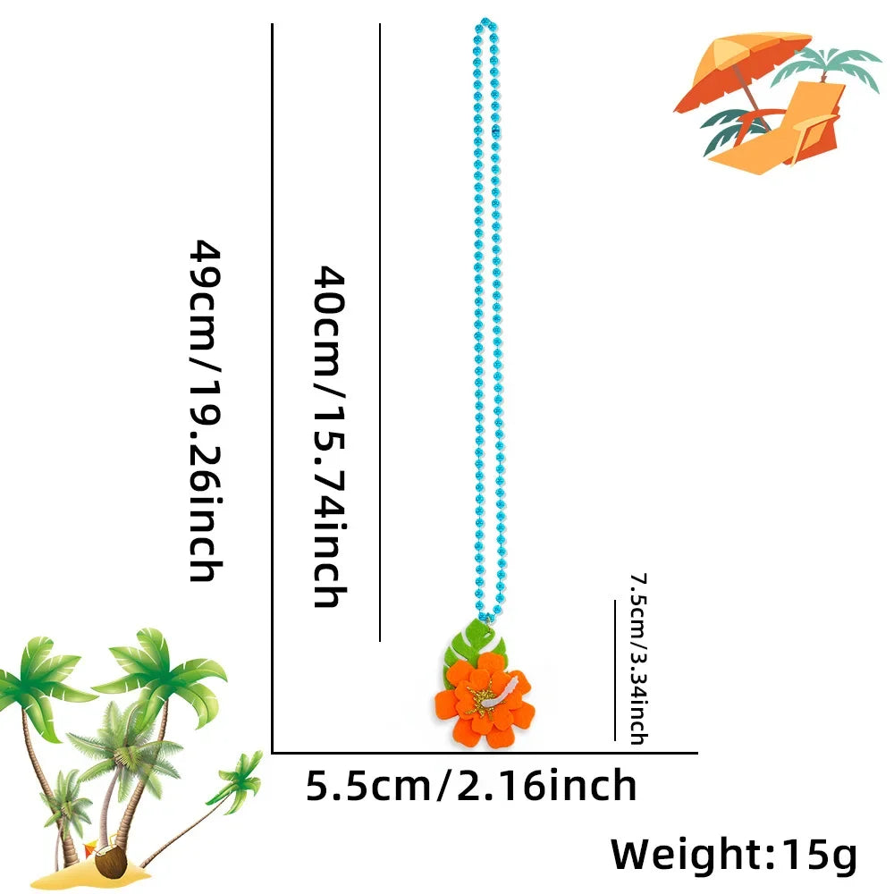 Summer Beach Party Necklace Tropical Charms for Hawaiian Themed Mardi Gras Plastic Beads - Flamingo Crab Oasis Select C