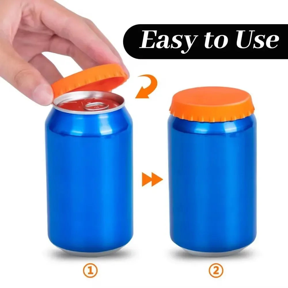6 Pack Silicone Soda Lid Beverage Can Cover Beer Bottle Caps Juice Can Topper Reusable Coke Can Saver 6 Color Can Stopper Oasis Select