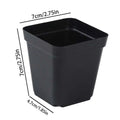 50pcs Starter Pots Plant Nursery Pots Seed Starting Pots Plastic Flower Plant Container Seedling Cups Square Black Seedling Pots Oasis Select 7cm