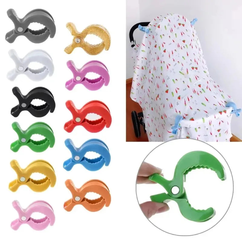 4/2PCS Baby Stroller Clamp Alligator Clip Pram Peg Portable Stroller Hook Baby Car Seat Clips Toddler Baby Stroller Accessories Oasis Select