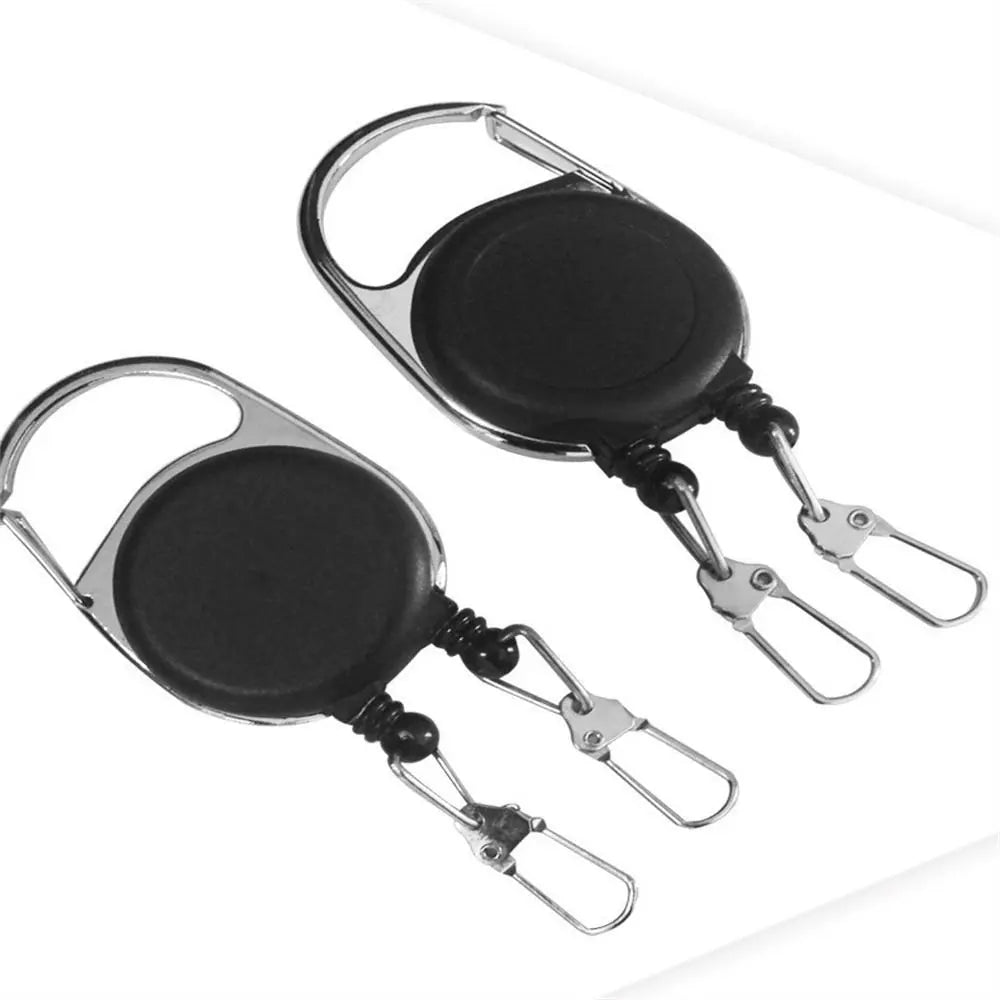 Creative Double Headed Retractable Keychain Badge Reels Keyring Easy To Pull Buckle Unique 60CM ID Card Holder Keychain Oasis Select