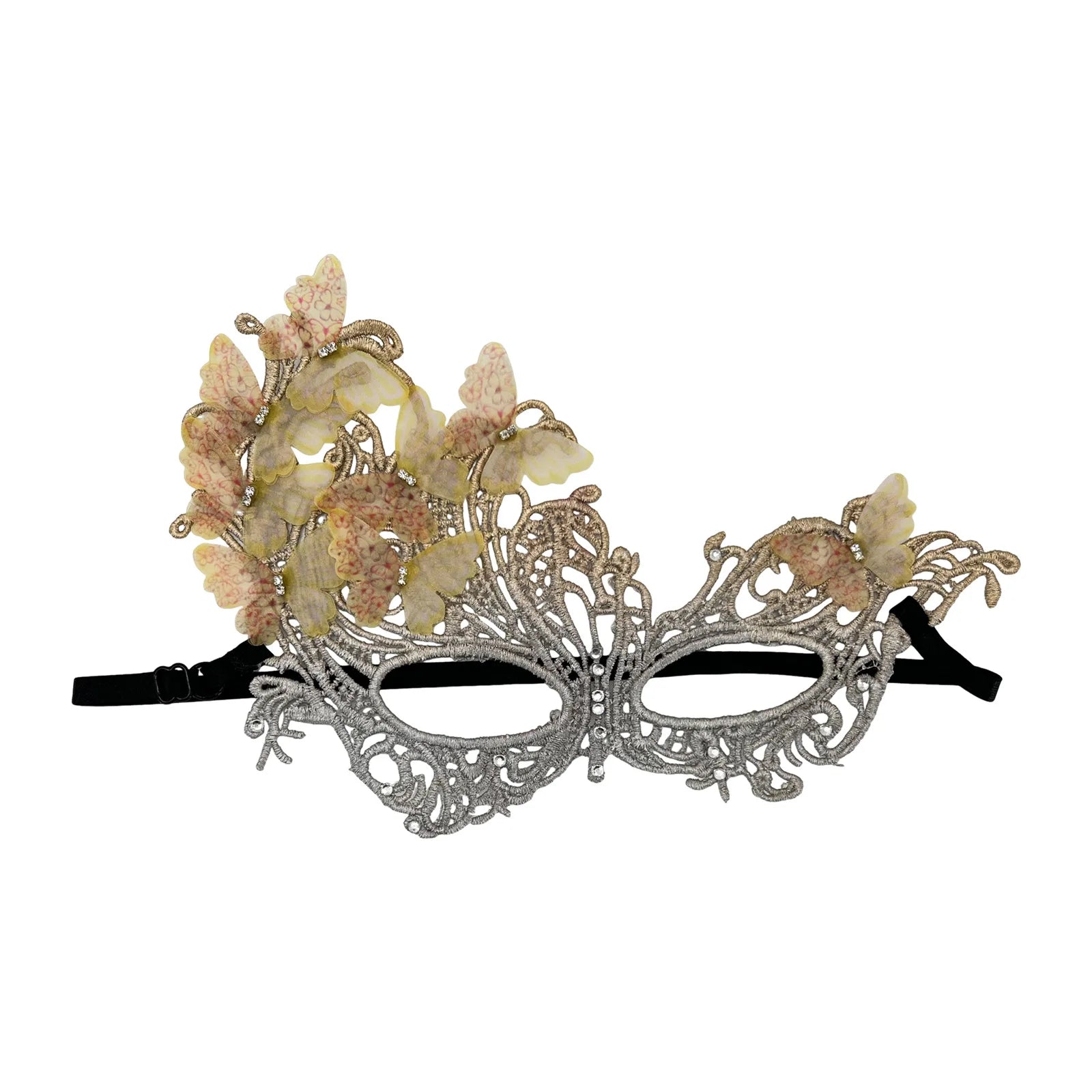 Gradient Butterfly Masquerade Mask Sexy Lace Half Face Mask Luxury Rhinestone Mask for Performance Cosplay Supplies Party Prom Oasis Select Gold
