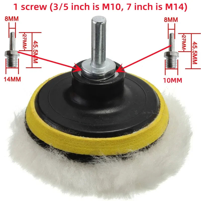 3" 5" 7" 80/125/180mm Polishing Sponge Pad Kit Car Polisher Soft Wave Foam Waffle Pad Car Wash Cleaning Detailing Tool Oasis Select
