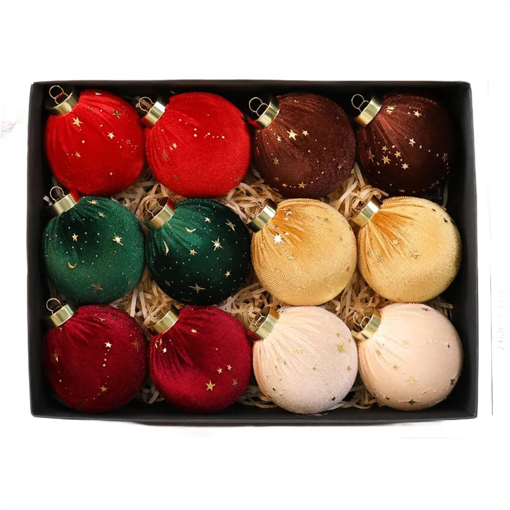 Christmas Ornaments Curly Balls Velvet Decorations 12 Pcs Set For Christmas Tree DIY Christmas Tree Decoration Decorated Ball Oasis Select C China Mainland